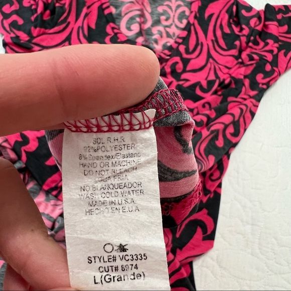SOL R.H.R. Pink Charcoal Perfection Fleur De Floof Stretch 3/4 Sleeve Pocket Dre - Picture 12 of 14